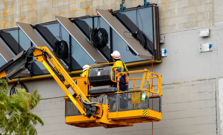 Panels installation during building construction